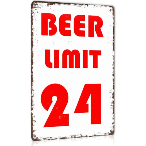 Retro Bar Tin Sign 8x12 Inch Beer Limit 24