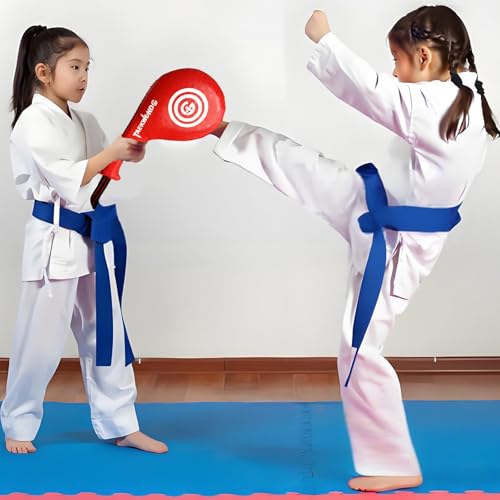 image for G JGZDBXHHL Taekwondo Kick Pads Durable Upgraded Leather Kickboxing Sp