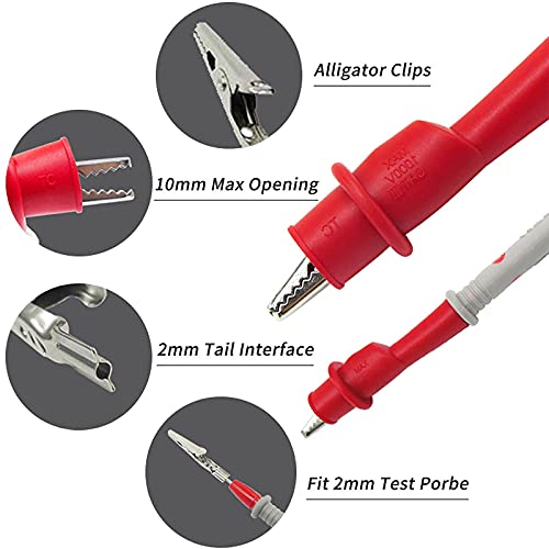 Goupchn Multimeter Test Leads Kit Banana Plug With Push On Alligator Clips Precision Sharp Probes Digital Electrical Test Probes 1000V 20A #TOP5