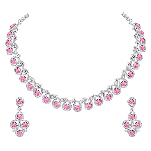 Atasi International Diamond/Stones Necklace Set with Earrings for...