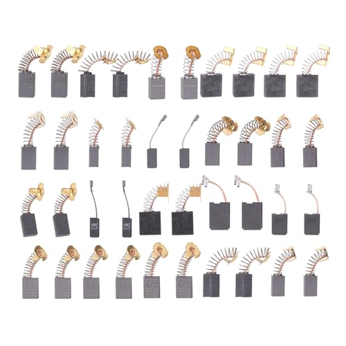 NGCG Electric Motor Carbon Brushes 40Pcs 10 Different Models Carbon Brushes Maintenance Carbon Brush Motor Replacement Tool Carbon Brushes