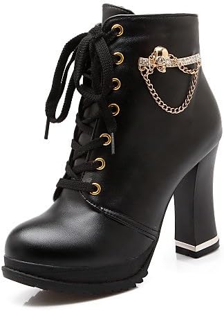 Ch\u0026Ch Zapatos de mujer - Tacón Robusto - Botines / Punta Redonda / Botas a  la Moda - Botas - Vestido / Casual - Semicuero - Negro / Blanco ,  white-us7.5 /