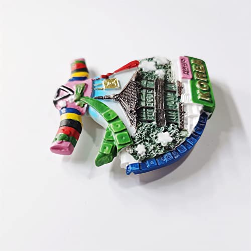 Korea 3D Hanbok Fridge Magnet Souvenir Gift,Resin Handmade Korea Refrigerator Magnet Home & Kitchen Decoration Collection
