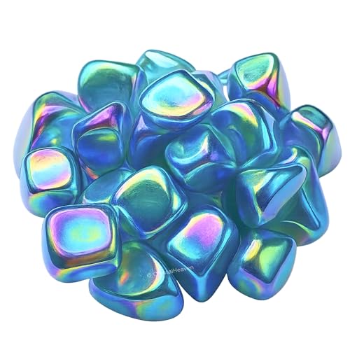 Image of Crystal Heaven Certified Aqua Aura Quartz Healing Tumbled Stone,Natural Polished Crystals For Diy Crafts,Manifestation,Meditation,Pooja Feng Shui And Reiki Healing(30 Grams)