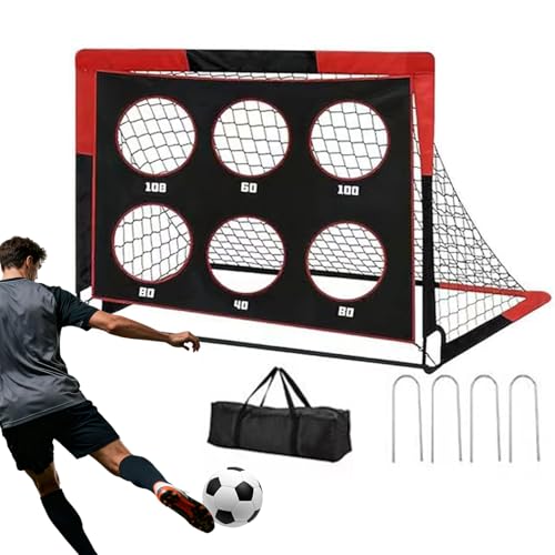 Portería De Fútbol - Set de Equipo de Objetivo Diseño Pop | Red Plegable para Portería De Fútbol De 122 Cm De Ancho X 91 Cm De Alto - para Fiesta de Lanzamiento en Campo de Juego