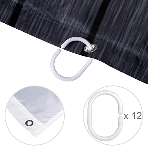 Rideau de douche imperméable de qualité supérieure motif bois gris - 5