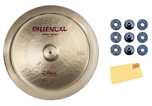 Zildjian A0618 18 Inches A Family FX Oriental China Trash Cymbal Bundle with Felt, Sleeve, and Austin Bazaar Polishing Cloth