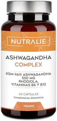 Ashwagandha KSM-66 - Rhodiola Rosea Vit B6 B12 - Indian Ginseng B...