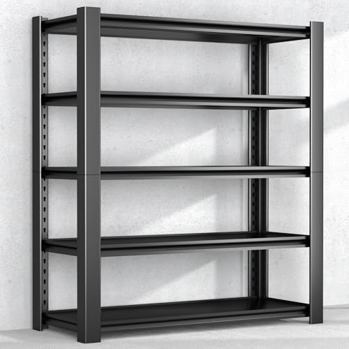 766 H Heavy Duty Garage Shelving Unit 60 W Adjustable Metal Storage Rack 5 Tier Metal Shelves 24 D Industrial Shelving for Garage Basement Workshop Heavy Duty Storage Shelf1Pack
