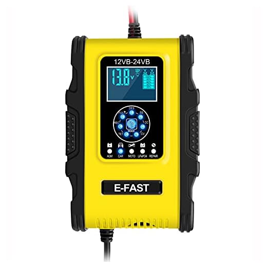 lifcasual Carregadores de bateria de carro 12V / 12A 24V / 6A Carregadores de bateria inteligentes totalmente automáticos Mantenedor de carregadores portáteis Desulfator de bateria para cortadores de grama