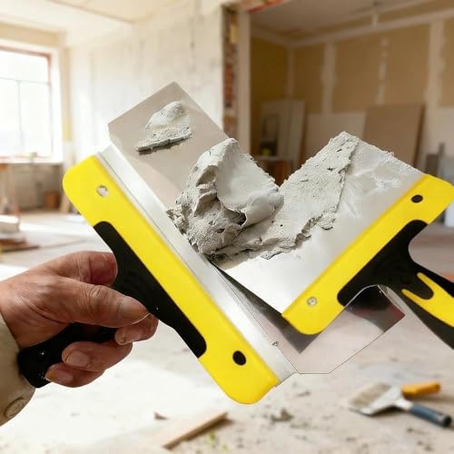 Ensemble de spatules, 12 spatules en acier inoxydable, outil pour cloisons sèches, pour la construction de cloisons sèches, le plâtrage et le décollage de papier peint – vue 5