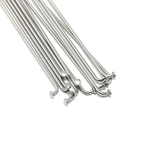 Pro Bamboo Kitchen 12Pcs Steel Spoke 296Mm/11.7Inch 14G J Bend Bicycle 304 Stainless Steel Spokes With 12Mm Nipples Cycle Spokes, Silver #TOP5
