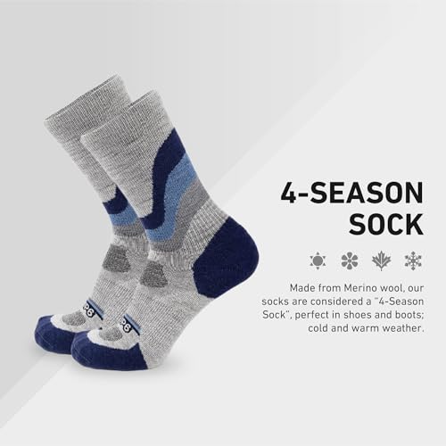 Image of GRIP6 Crew Socks - Merino Wool Socks Made in the USA, Lightweight Wool Hiking Socks, Crew Socks for Men and Women