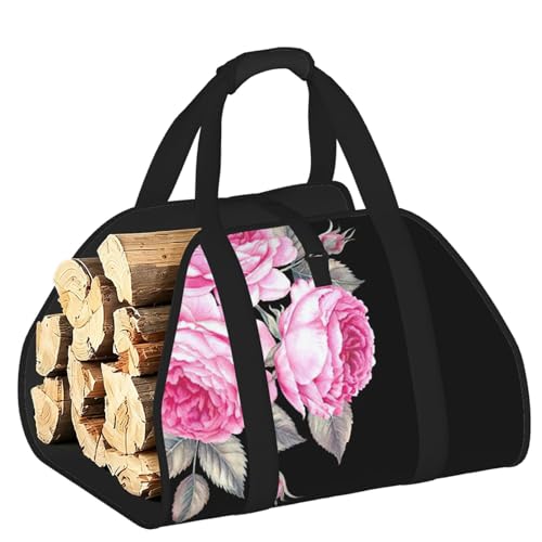 Sac de rangement pour coussins de jardin et couettes motif fleurs roses
