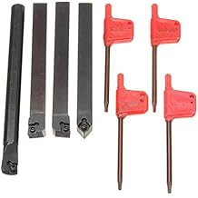 أداة Carbide Tool 10mm Shank Lathe Toolholder with 10 CCMT060204 Carbide Inserts + 4 T8 Wrenches