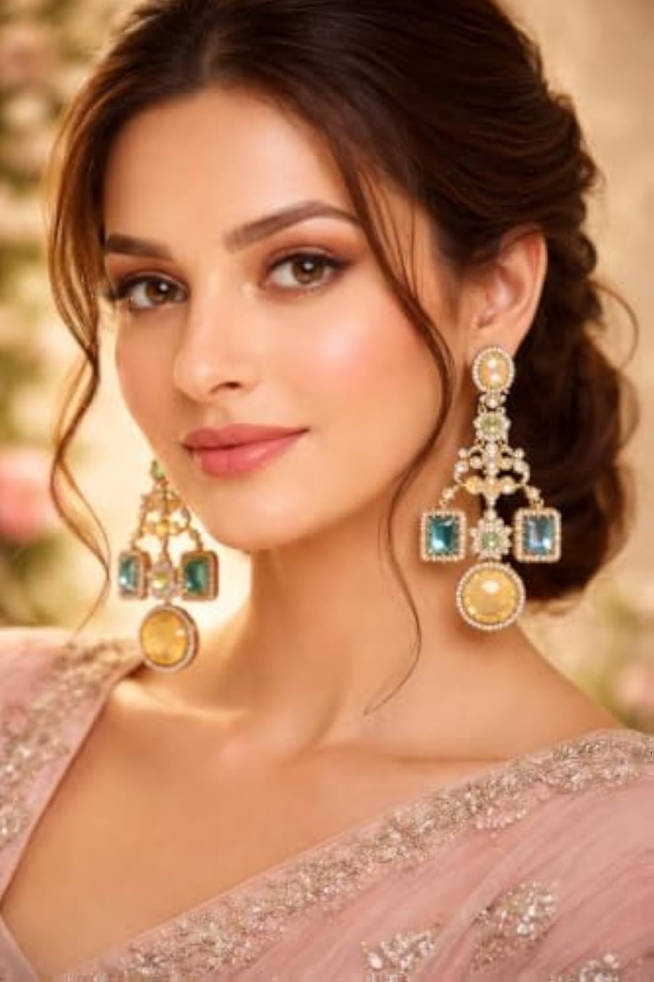 Women's Multi Color Zircon Statement Chandelier Earrings