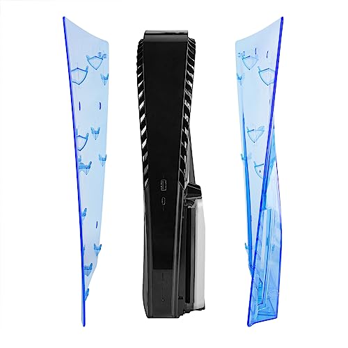 Geekria Placas de cubierta transparentes compatibles con PS5, PlayStation 5 Console Disc Edition, accesorios de repuesto para juegos con rejillas de ventilación (azul) - imagen 4