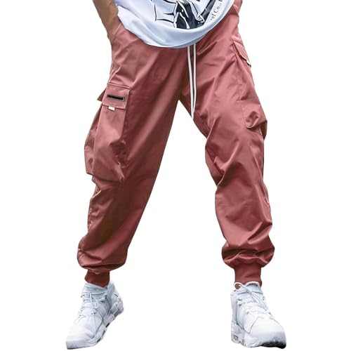 Thatrich Cargo Pants for Men Fashion Streetwear Baggy Fit Sweatpants Workout Athletic Pant Casual Trousers with Multi Pockets