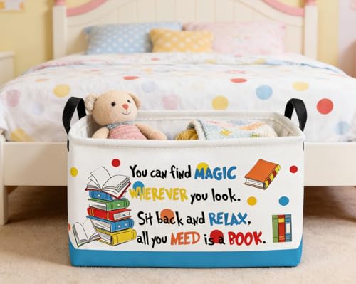 Image of Essme Rectangular Kids Baskets,Book Storage Box,Cute Basket for Kids with Handles for Room Decor, Book Bins,Shelf Basket.(Book)