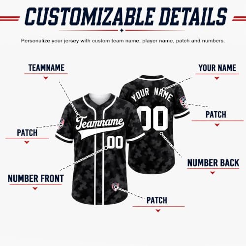 Custom Baseball Jersey, Personalized Team Name and Number Baseball Shirt miniatura 2