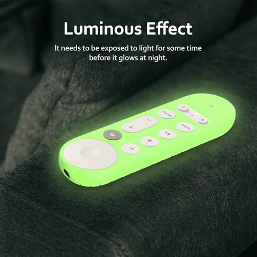 LEFXMOPHY Glow Cover for Google TV Streamer 4K Remote 2024 Voice Remote Green Silicone Case Protector by LEFXMOPHY - Used condition - Image 2
