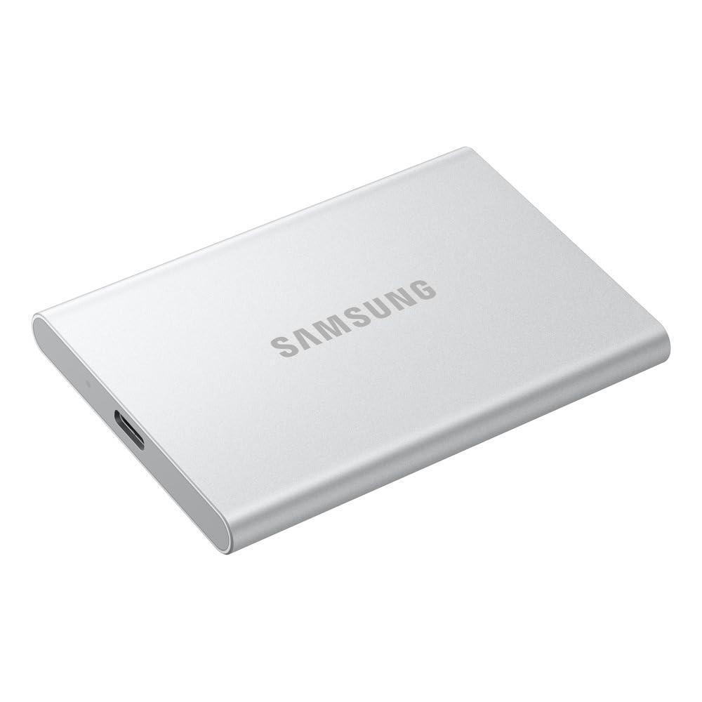 Samsung T7 Resurrected MU-PD1T0G/WW, SSD Esterno Portatile da 1TB, Memoria USB 3.2 Gen.2, Compatibile con Android, iPhone15, Mac, PC, e Console di Gioco, Colore: Argento