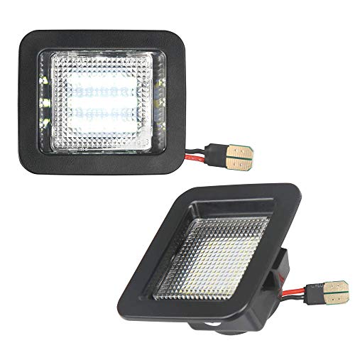 MbuyDIY LED License Plate Light Lamp Assembly Compatible with 2015-2020 F150 17-20 Raptor Clear Lens 6000K White, Pack of 2