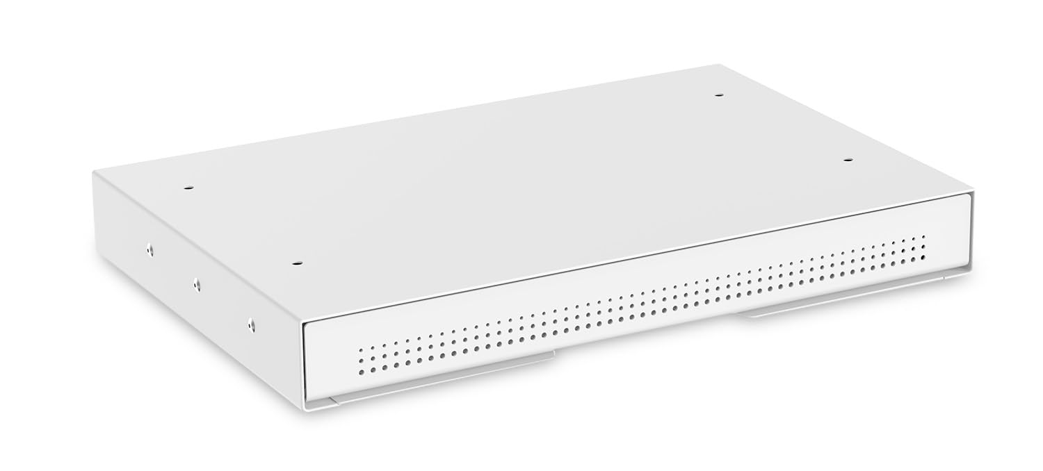Ergolutions® Unterbau Schublade Slimline Weiß - Flache, Einfache Montage, Vollauszug, Für Büromaterial, Laptop, Tablet, Stahl, Traglast 10kg, Für Steh-/Sitz-Schreibtische