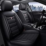 Luxury 5 Seats Car Seat Covers Fit for Nitro Vehicles Front&Rear Seat Protector Waterproof Leather Seat Cushion Black