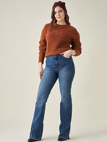 Image of Modeve Solid Round Neck Casual Women Sweater||Winterwear||