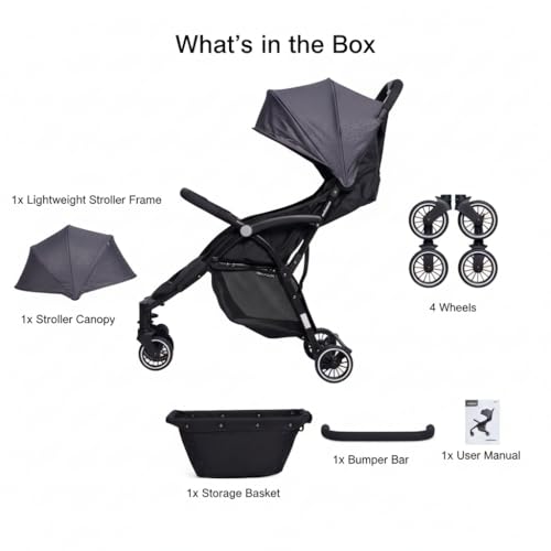 Image of Mothercare Baby Stroller Pram, 360 Swivel Wheel, 5 Point Safety, Grey