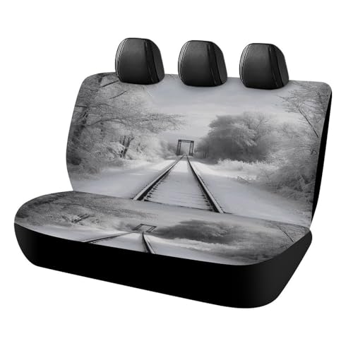 Funda de asiento de coche con paisaje nevado para viajes de invierno en SUV y camión