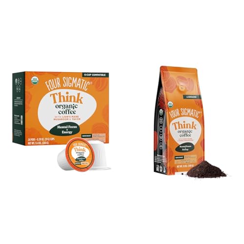 Four Sigmatic Focus Mushroom Coffee K-Cups + Ground Coffee Bundle | Organic Dark Roast Coffee with Lion's Mane Mushroom, Chaga and Yacon for Better Focus and Immune Support image 4