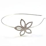  rougecaramel – Invernadero cabeza/Headband Metal plateado Flor pedrería – 