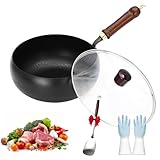 Batterie de cuisine polyvalente tout-en-un : cette poêle en fer combine les caractéristiques d'un wok, d'une poêle en fonte et d'une poêle à frire, ce qui la rend idéale pour la friture, la saisie, la cuisson à la vapeur, le braisage, la saute et la friture, le tout dans un seul design pratique.