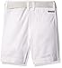 Calvin Klein Boys' Flat Front Woven Shorts, Zipper Fly & Button Closure, Stone C5060, 12