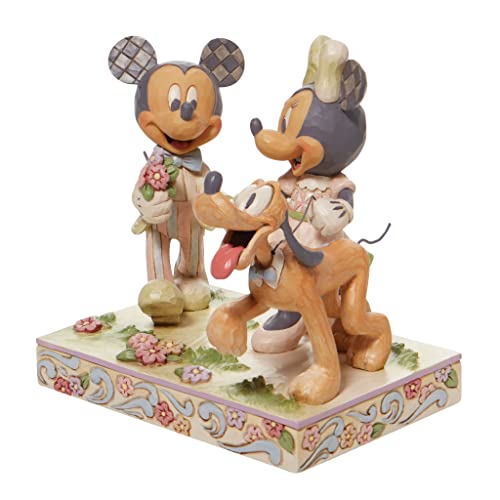 Enesco Jim Shore Disney Traditions White Woodland Mickey and Minnie Mouse Walking Pluto Figurine, 5.67 Inch, Multicolor - Image 4