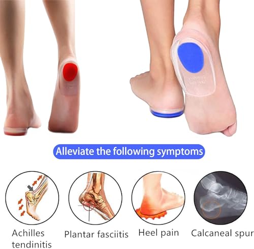 Image of Silicone Gel Heel Protector Insole Cups for Swelling and Pain Relief, Shock-Absorbing Heel Pad for Foot Care, Comfortable Shoe Inserts for Men and Women, Ankle and Heel Pain