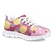 Hawapod Lemon Dot Pink Little Girls Tennis Sneakers Lightweight Breathable Casual Running Walking Footwear Fashion Trendy Lace Up Athletic Shoe