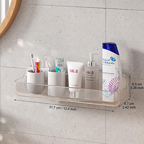 Diesisa Plastic Wall Mount Organizer, Adhesive Clear Acrylic Shelf, No Drilling Hang Walls, With Self Adhesive Tape, For Bathroom, Pantry, Kitchen, Laundry, Utility Room,7 * 3.8 * 5.5 Inch #TOP6
