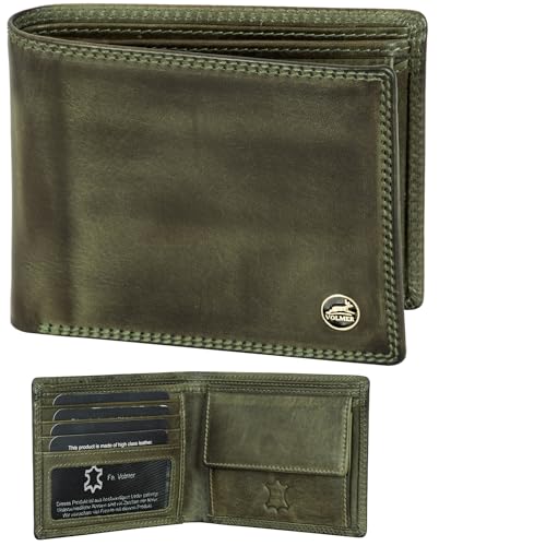 Fa.Volmer ® Portafoglio da uomo in pelle con protezione RFID