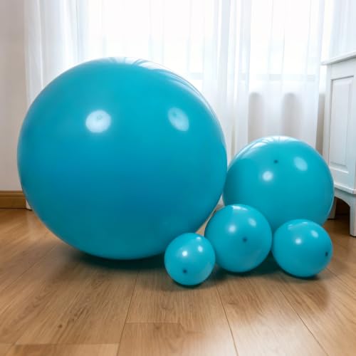 Image of KALOR Retro Peacock Blue Balloons,100 Pcs 5 Inch Mini Matte Latex Balloons for Balloon Garland Arch, Birthday Decoration, Wedding Party, Baby Shower Decorations