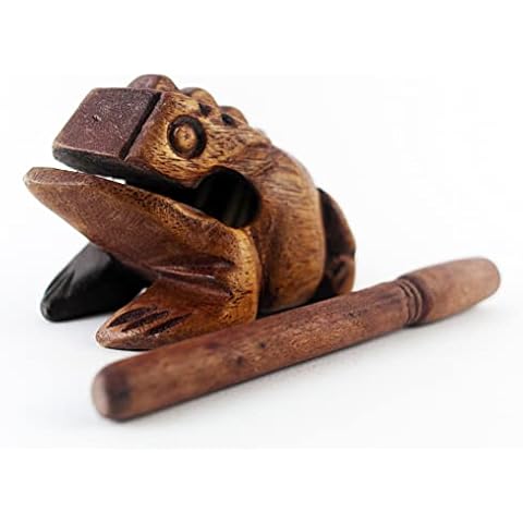 Frog guiro 12 cm. wood block musical instrument Percussion Musical Instrument Perfect size Natural Wood Güiro Frog 4 inches Cover