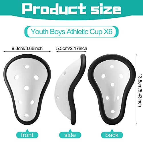 image for Sratte 6 Pcs Youth Athletic Cups for Boys Ages 8-12 Protective Footbal