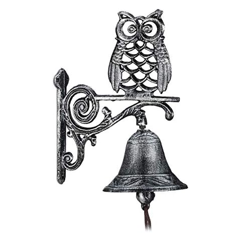 Relaxdays Cast Iron Owl Door Bell Cover