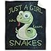 Produktbild Abheda Just A Girl Who Loves Snakes Decke, superweich, warm, leicht, flauschig, Plüsch-Fleece-Decke für Couch, Bett, Sofa, alle Jahreszeiten, Frauen, 101.6x76.2 cm für Haustiere