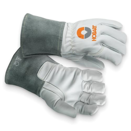 Image of Hobart Premium Goatskin MIG Welding Gloves, XL, Leather, Kevlar-Stitched | Goatskin and cow-split leather; fleece-lined; ANSI/ISEA 105-2024 A3 abrasion, puncture 4; MIG and stick