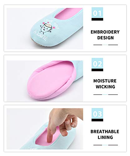 Image of Panda Bros Women's Ballerina House Slippers,Anti-Skid Comfy Warm Ballet Style Slippers