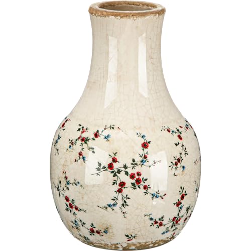 LemonRoad Vintage Ceramic Flower Vase 5.7 Inch, Rose Style