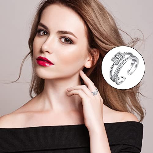 FRIUSATE 3 Pieces Fidget Rings To My Daughter  Adjustable Anxiety Rings Anxiety Spinning Spinner Ring with 3 Pieces Cards for Women Girls